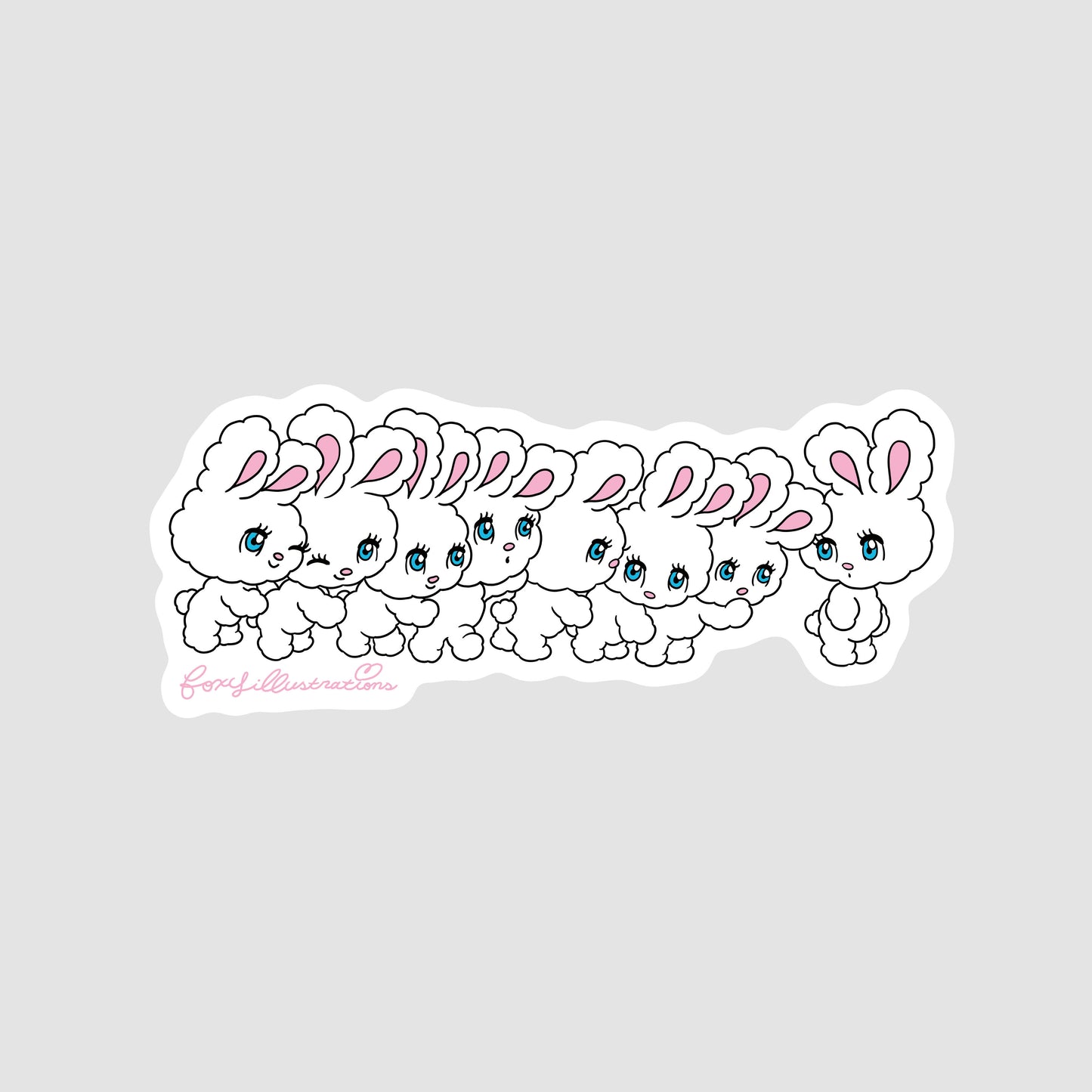 8 BUNNIES Sticker(SMALL)
