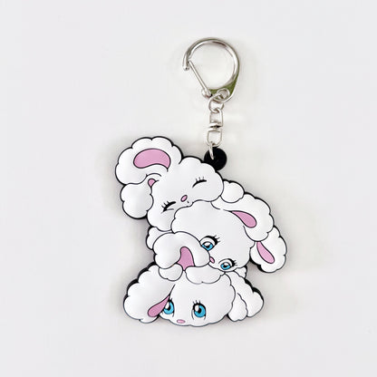 3 Bunnies Keychain