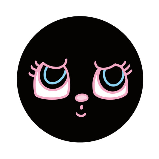 BLACK BUNNY FACE Pin Button(76㎜)