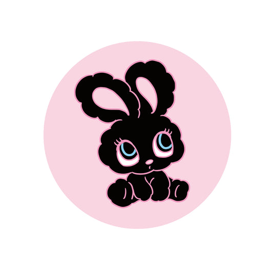 OSUWARI BLACK BUNNY Pin Button(56㎜)