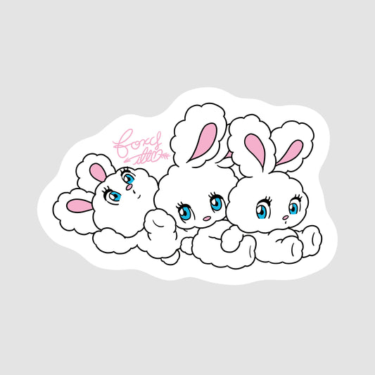 3 BUNNIES Sticker B